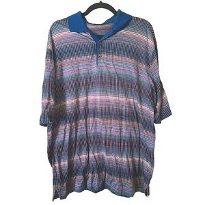BUGATCHI Stripe Mercerized Cotton‎ Polo Size XL
